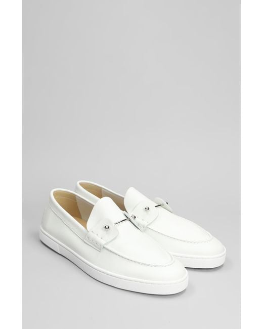 Christian Louboutin White Chambeliboat Loafers for men