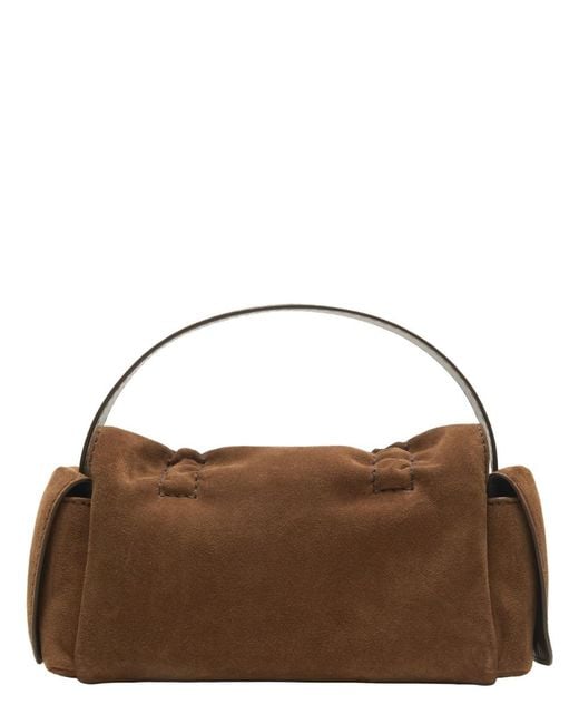 Acne Brown Multipocket Leather Shoulder Bag Calf