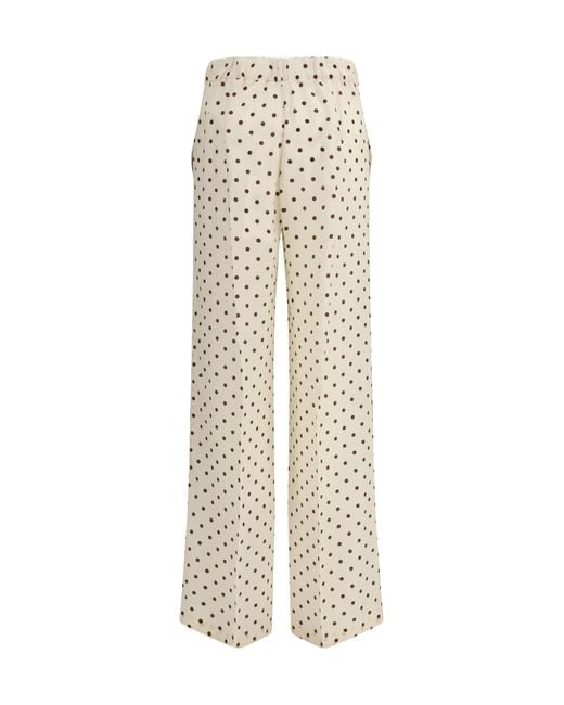 P.A.R.O.S.H. White Polka-Dot Pants Silk