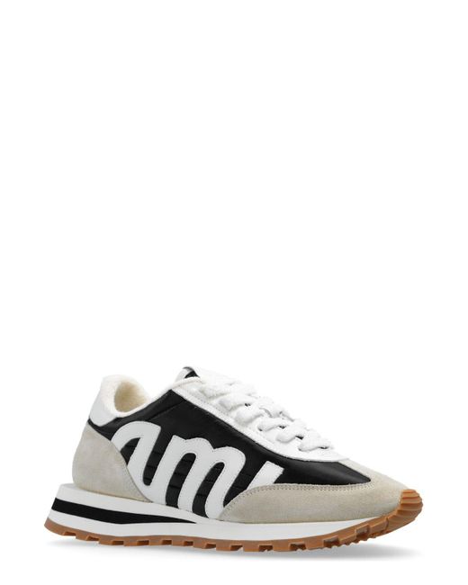 AMI White Paris Rush Panelled Logo Patch Sneakers for men