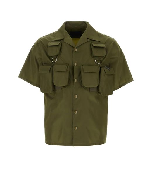 Prada Green Re-nylon Short-sleeve Shirt for men