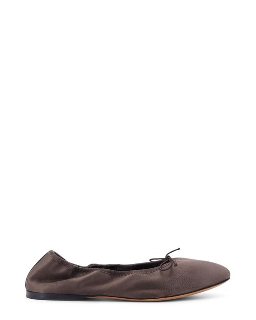 The Row White Awar Flat Satin Ballerinas
