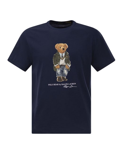 Polo Ralph Lauren Blue Polo Bear Jersey Classic-Fit T-Shirt for men