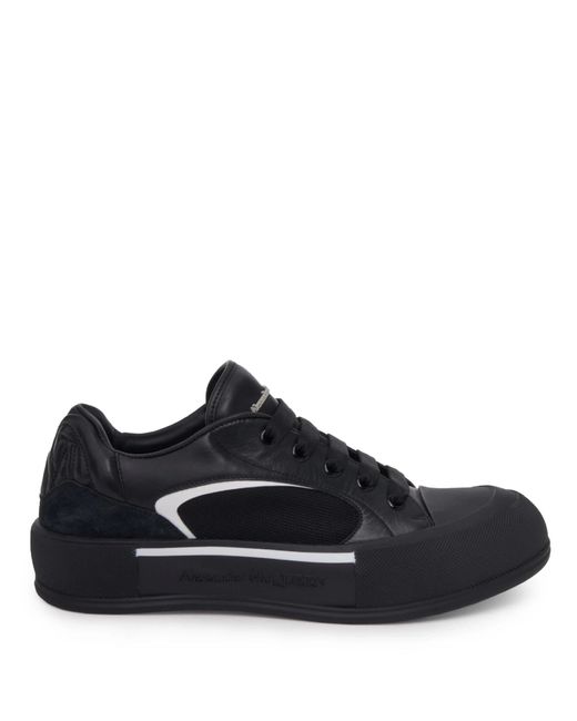 Alexander McQueen Black Plimsoll Skate Shoes for men