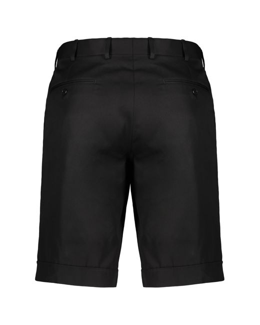 Brioni Black Cotton Bermuda Shorts for men