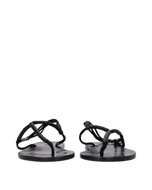 Isabel Marant Black Leather Tie Sandals