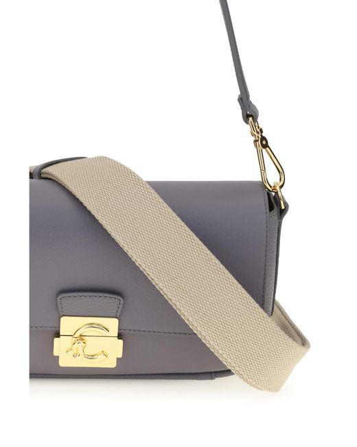 Coccinelle Gray Shoulder Bag C-Me Lock Calf Leather (Bos Taurus)