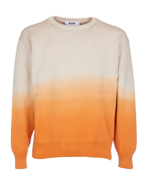 MSGM Orange Ombre Effect Sweatshirt for men