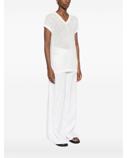 Fabiana Filippi White Openwork Top