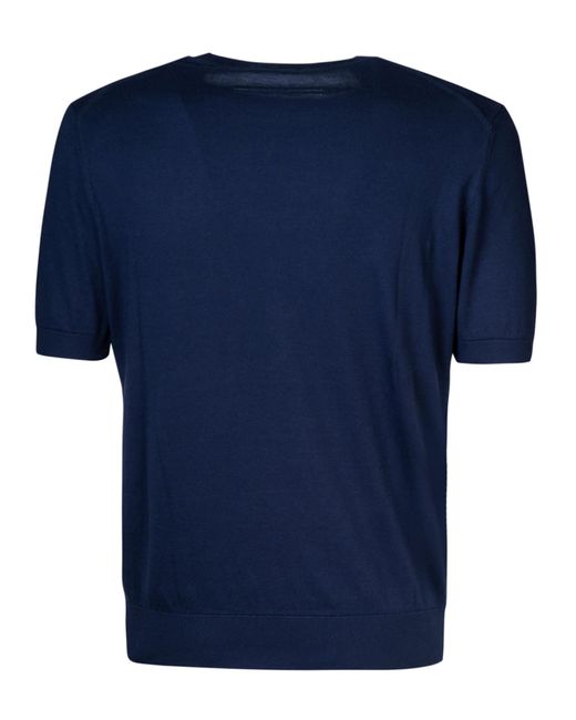 Zegna Blue Round Neck T-Shirt for men