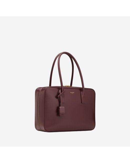 Saint Laurent Purple Sac De Jour Leather Trunk Bag Shoulder