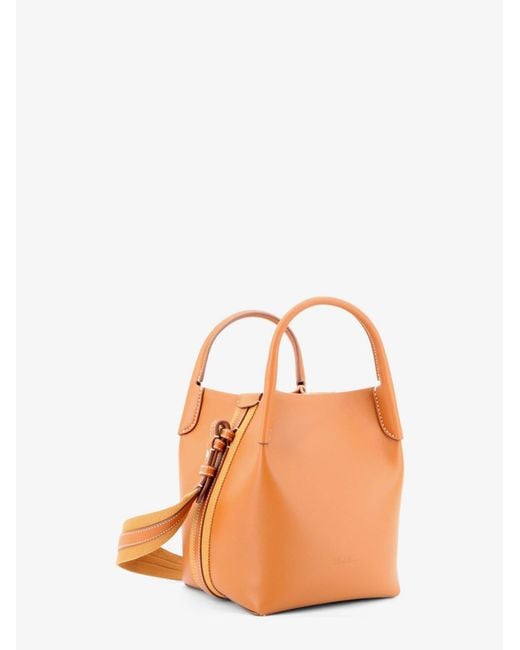 Loro Piana Orange Leather Handbag Bale Handbags