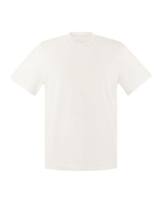 Fedeli White Short-Sleeved Cotton T-Shirt for men