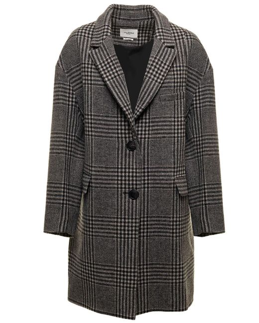 Étoile Isabel Marant Limiza egg-shaped Coat In Pure Wool Flannel With ...
