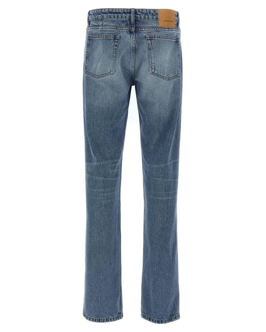 AMI Blue Cotton Straight-Leg Jeans Clothing for men