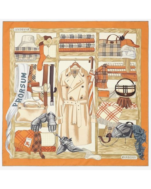 Burberry Metallic Silk Twill Scarf