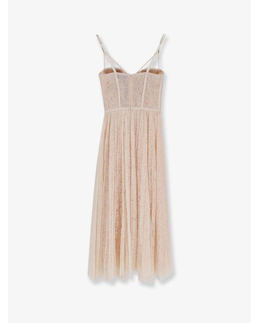 Elisabetta Franchi White Dress Lace Polyamide