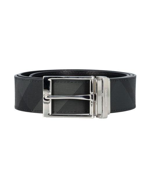 Burberry Black Check And Leather Reversible Belt for men
