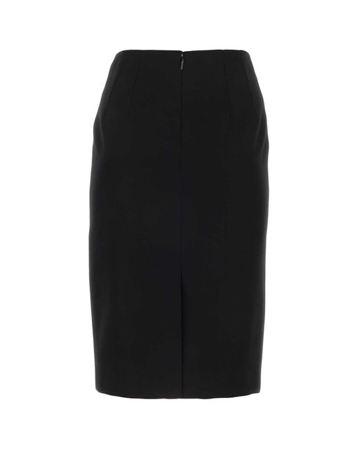 Versace Black Wool Skirt
