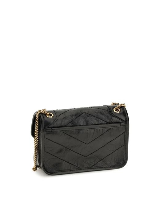 Saint Laurent Black Mini Niki Leather Shoulder Bag