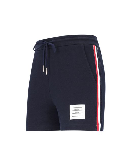 Thom Browne Blue Logo Sport Shorts