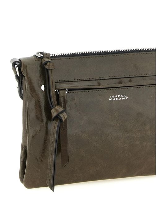 Isabel Marant Gray Calfskin Crossbody Bag