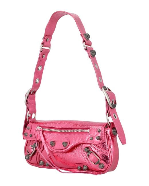 Balenciaga Pink Le Cagole Metallized Xs Sling Bag