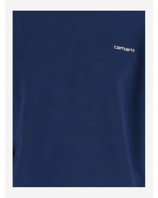 Carhartt Blue Cotton Sweatshirt With Logo for men