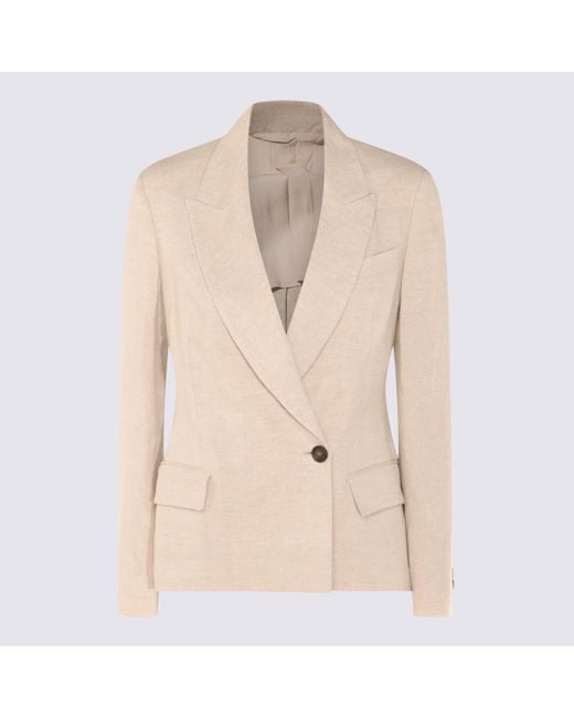 Brunello Cucinelli Natural Linen Blazer