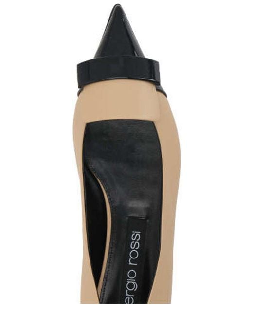 Sergio Rossi Natural Pointed-Toe Slip-On Flat Shoes