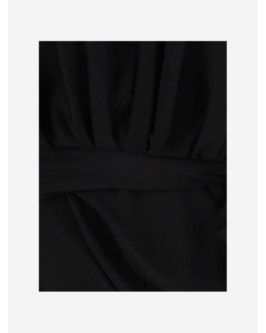 Balenciaga Black Draped Silk Dress