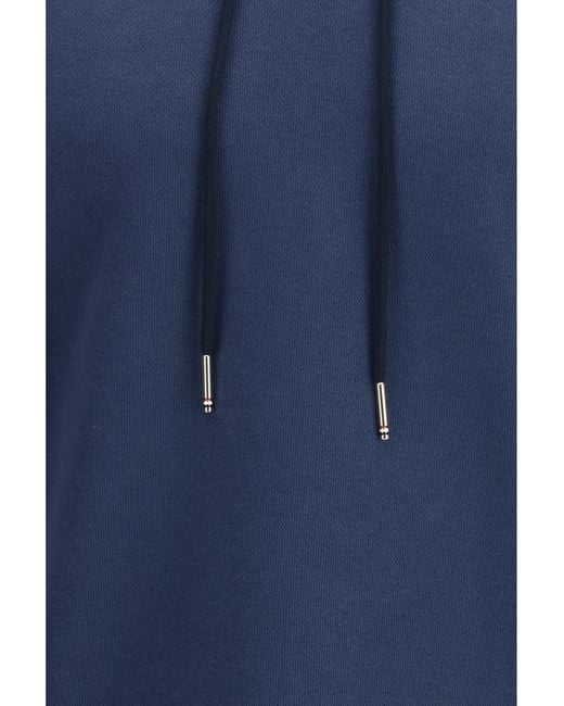Thom Browne Blue Cotton Hoodie Sweatshirts for men