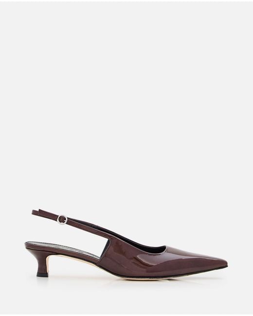 Aeyde Brown 35Mm Catrina Patent Calf Leather Slingback