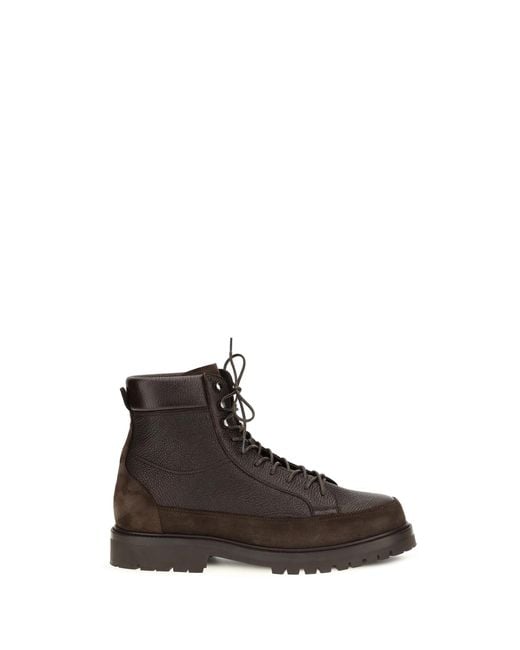 Brunello Cucinelli Brown Ankle Boots Deer Leather & Suede Upper for men