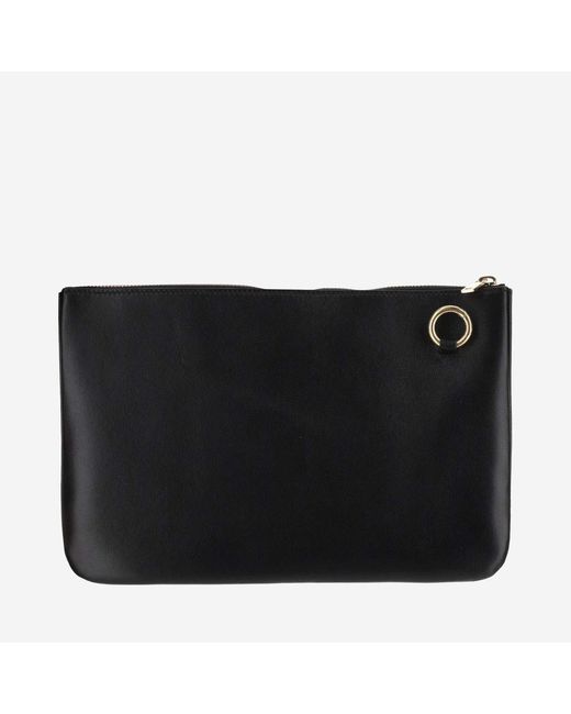 Jil Sander Black Leather Shoulder Bag With Logo Satchels & Cross Body