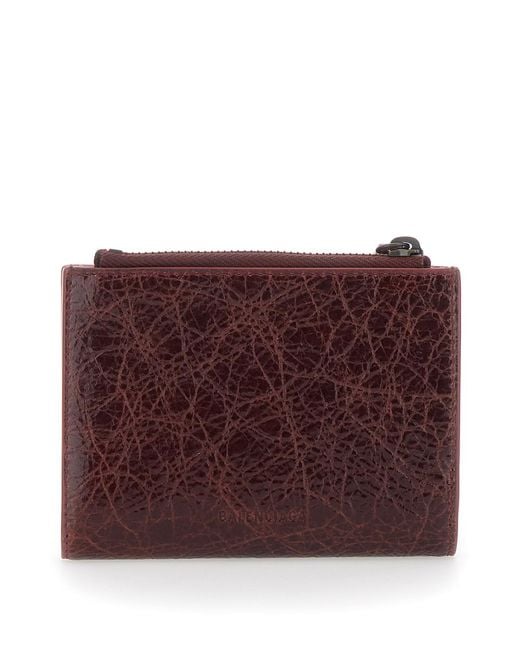 Balenciaga Purple Card Holder Le City Leather Accessory