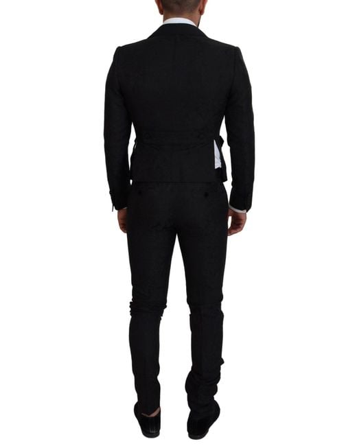 Dolce & Gabbana Black Polyester 2 Piece Martini Suit for men