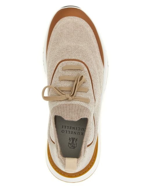 Brunello Cucinelli White 'Runners' Sneakers for men