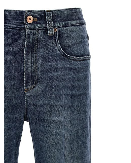 Brunello Cucinelli Blue Cotton Relaxed Fit Jeans Clothing