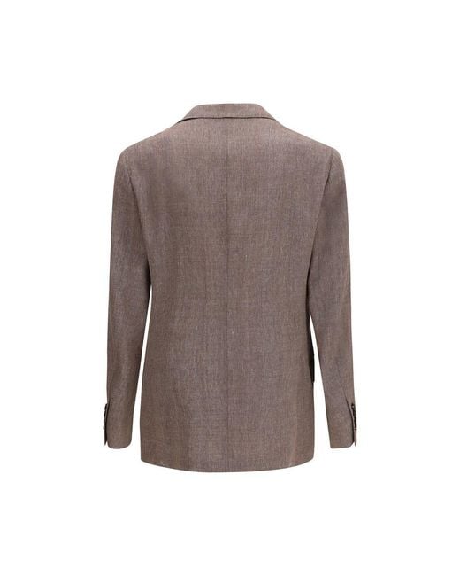 Brunello Cucinelli Brown Linen Blazer for men