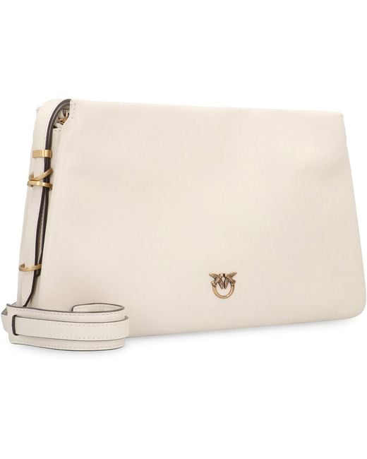 Pinko Natural Leather Crossbody Bag One, Two, Three Calf Shoulder