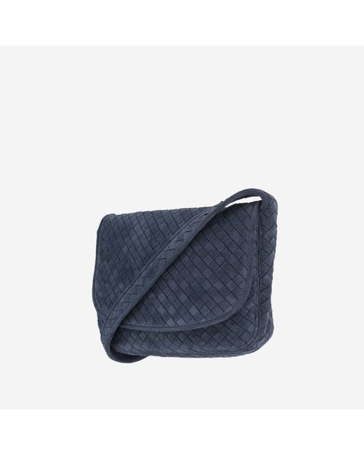 Bottega Veneta Blue Veneto Messenger Bag Suede Calfskin Shoulder for men