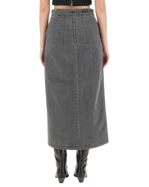 Patou Gray Midi Skirt