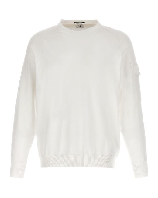 C P Company White The Metropolis Series Sweater, Cardigans for men