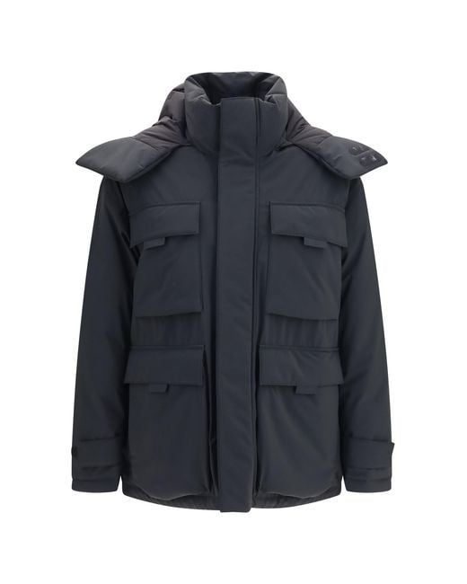 Laminar Blue Hooded Padded Jacket for men