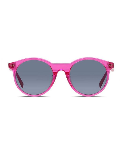 Céline Pink Sunglasses Round Full Rim, Transparent Fuchsia Frame And Lens Cl40010U75V