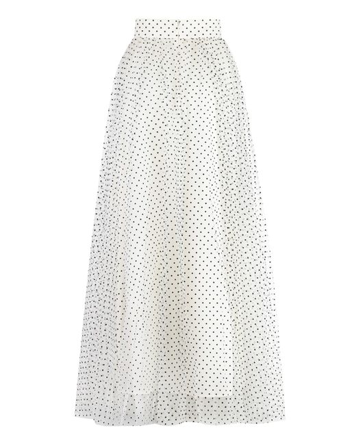 Zimmermann White Polka-Dot Tulle Skirt