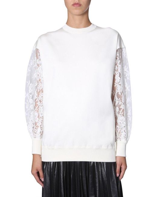 Givenchy White Lace Sleeves Jumper