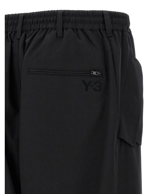Y-3 Black Wool Blend Pants for men