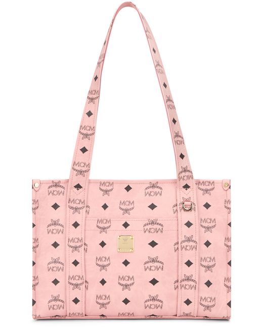 MCM Pink Tote Bag Polyurethane